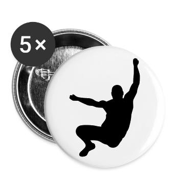 Athletes in the long jump - Buttons small 1''/25 mm (5-pack) - white - Front