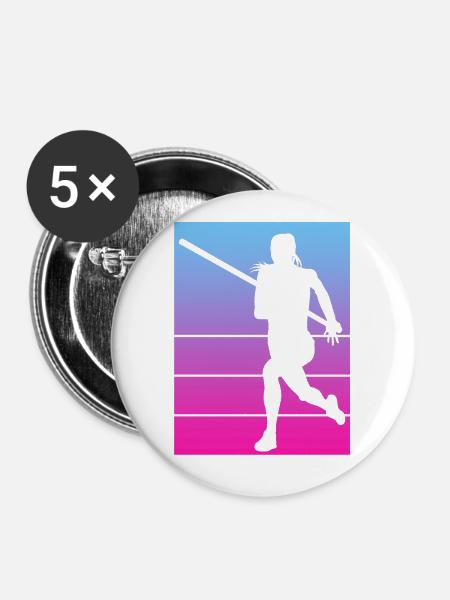 Stabhochspringen - Buttons klein 25 mm (5er Pack) - Weiß