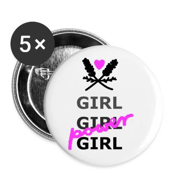 Le pouvoir des filles - Lot de 5 petits badges (25 mm) - blanc - Devant