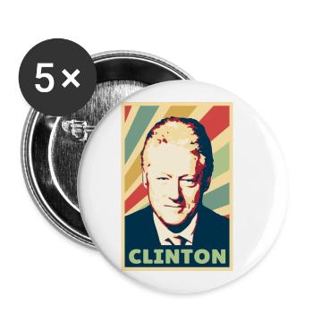 Bill Clinton Vintage Colors - Buttons small 1''/25 mm (5-pack) - white - Front