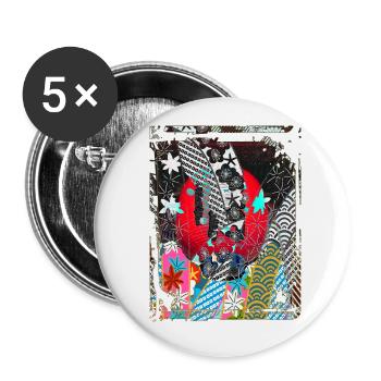 Red Japanese Lanterns Night Street Lights Lamps - Buttons small 1''/25 mm (5-pack) - white - Front