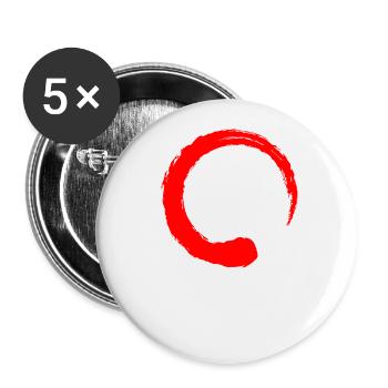 Enso meaning Japanese kanji words character - Buttons small 1''/25 mm (5-pack) - white - Front