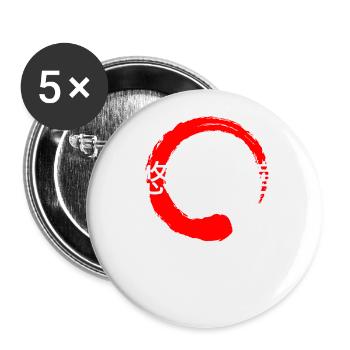 Vivre fidèle à soi-même citation Kanji japonais - Lot de 5 petits badges (25 mm) - blanc - Devant