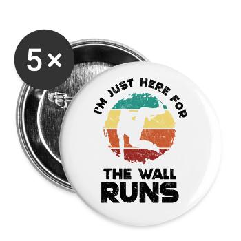 Dictons de parkour - Lot de 5 petits badges (25 mm) - blanc - Devant