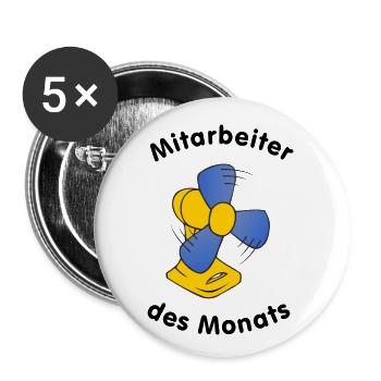 Mitarbeiter des Monats - Buttons klein 25 mm (5er Pack) - Weiß - Vorne