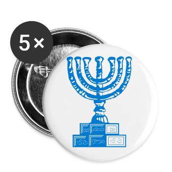 Menorah The Seven-Branched Candlestick, Israel Judaism - Buttons small 1''/25 mm (5-pack) - white - Front