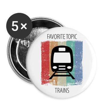 Zug Eisenbahn Eisenbahner Züge Triebfahrzeugführer - Buttons klein 25 mm (5er Pack) - Weiß - Vorne