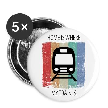 Zug Eisenbahn Eisenbahner Züge Triebfahrzeugführer - Buttons klein 25 mm (5er Pack) - Weiß - Vorne
