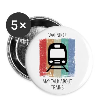 Train Ferroviaire Cheminots Trains Conducteurs de train - Lot de 5 petits badges (25 mm) - blanc - Devant
