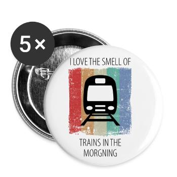 Zug Eisenbahn Eisenbahner Züge Triebfahrzeugführer - Buttons klein 25 mm (5er Pack) - Weiß - Vorne