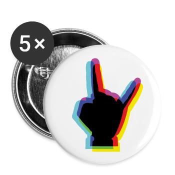 ROCK YOUR OUTFIT with this CMYK split color design - Buttons small 1''/25 mm (5-pack) - white - Front