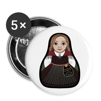 Harmångerstinta - Buttons klein 25 mm (5er Pack) - Weiß - Vorne