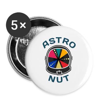 Astronaut Astro nut - Buttons klein 25 mm (5er Pack) - Weiß - Vorne