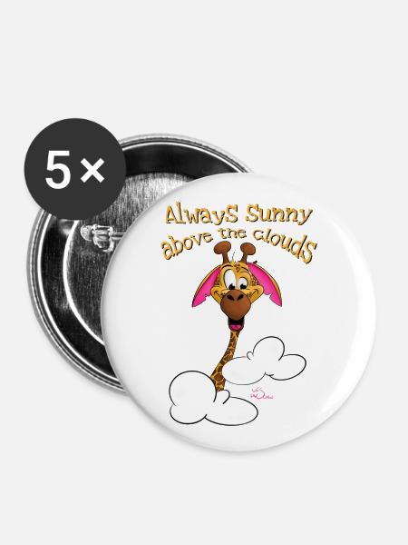 Always sunny above the clouds - Buttons small 1''/25 mm (5-pack) - white