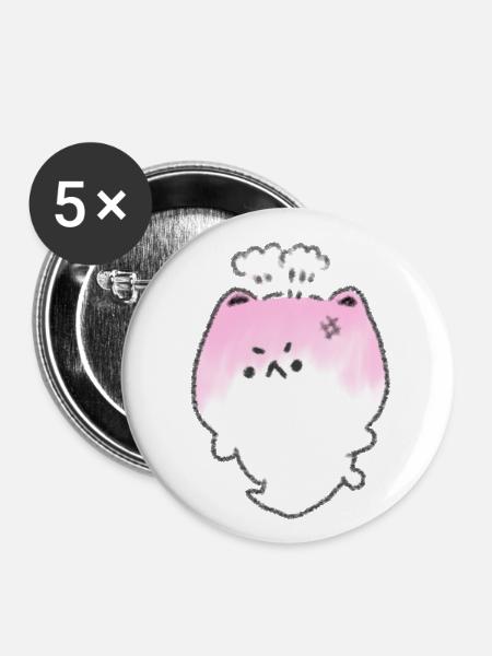 Wütende Katze - Buttons klein 25 mm (5er Pack) - Weiß