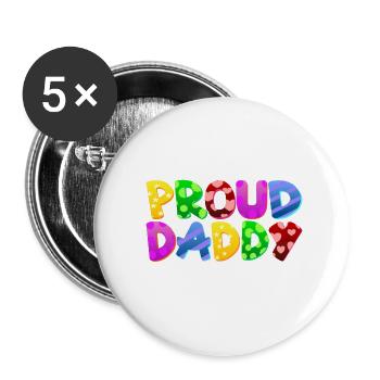 Baby Eltern Kind Geschenk Sprüche Geburt Mama Papa - Buttons klein 25 mm (5er Pack) - Weiß - Vorne