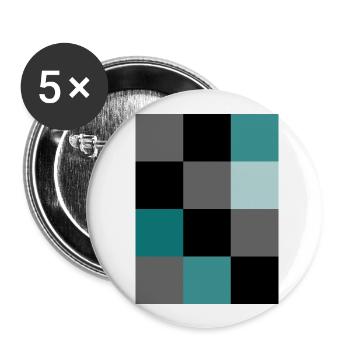 Teal Pixel - Buttons small 1''/25 mm (5-pack) - white - Front
