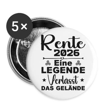 Rente 2026 - Eine Legende Verlässt Das Gelände - Buttons klein 25 mm (5er Pack) - Weiß - Vorne