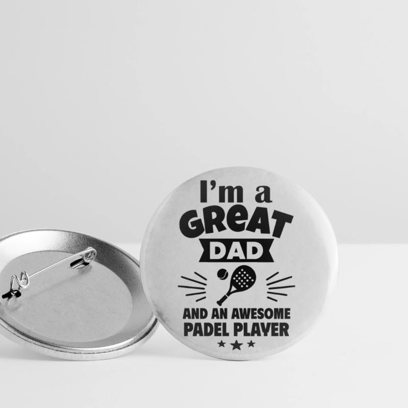 Ich bin ein toller Papa und ein Padel-Ass Buttons klein 25 mm (5er Pack)