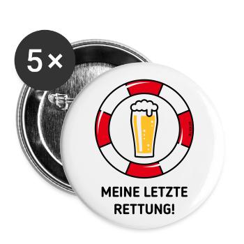 Meine Letzte Rettung! (Bier / Willibecher / POS) - Buttons klein 25 mm (5er Pack) - Weiß - Vorne