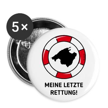 Meine Letzte Rettung! (Mallorca / Urlaub / POS 2C) - Buttons klein 25 mm (5er Pack) - Weiß - Vorne