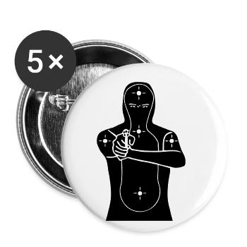 cible - Lot de 5 petits badges (25 mm) - blanc - Devant