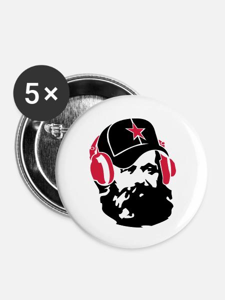 marx_star_ot - Buttons klein 25 mm (5er Pack) - Weiß