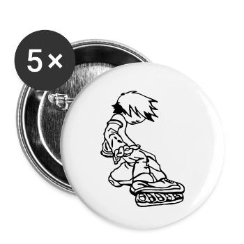 skater - Buttons klein 25 mm (5er Pack) - Weiß - Vorne