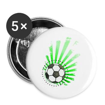 Fußball-Design (Sterne) 01 - Buttons klein 25 mm (5er Pack) - Weiß - Vorne