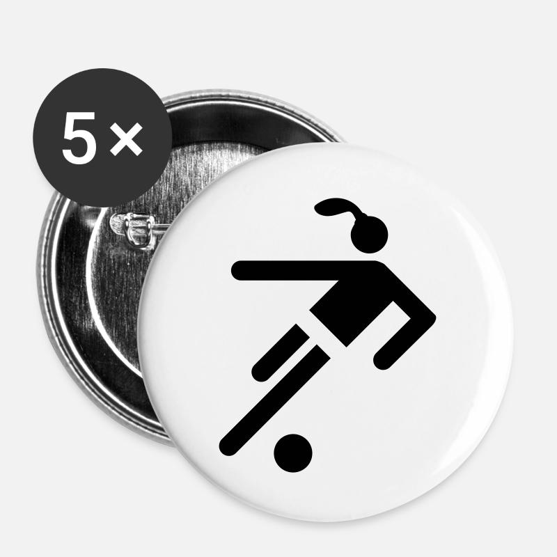 soccer - Buttons small 1''/25 mm (5-pack) - white
