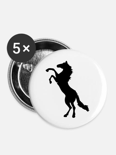 horse - Buttons klein 25 mm (5er Pack) - Weiß