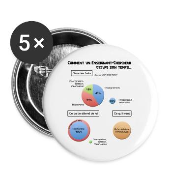 Der Lehrer-Forscher Job - Buttons klein 25 mm (5er Pack) - Weiß - Vorne