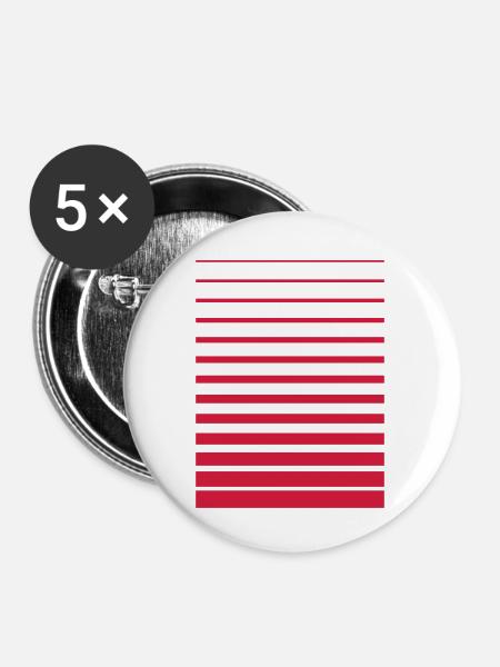 gerade Linien - Buttons klein 25 mm (5er Pack) - Weiß