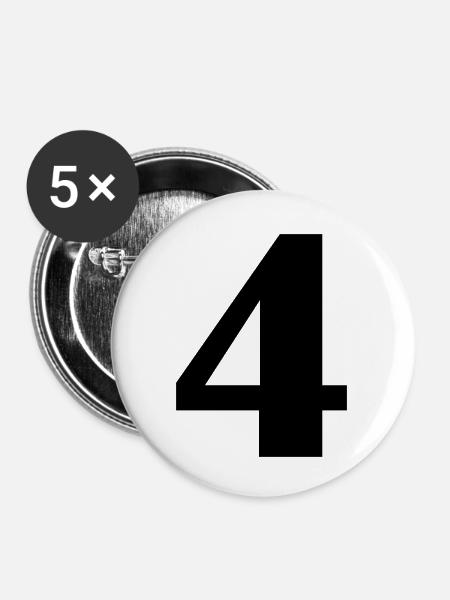 4 - Buttons klein 25 mm (5er Pack) - Weiß