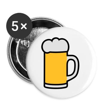 Beermug 3 colors - Buttons small 1''/25 mm (5-pack) - white - Front