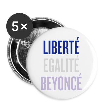 LIBERTE EGALITE BEYONCE - Lot de 5 petits badges (25 mm) - blanc - Devant