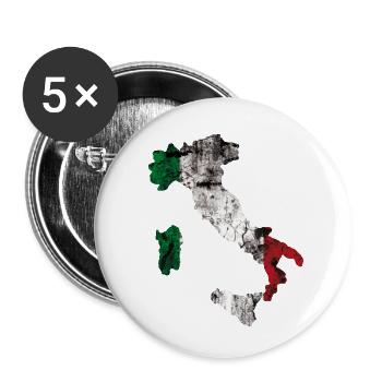 Italien, Mode, Grunge - Buttons klein 25 mm (5er Pack) - Weiß - Vorne