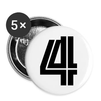 4 - Buttons small 1''/25 mm (5-pack) - white - Front