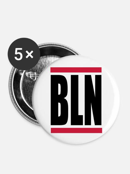 BLN Berlin - Buttons klein 25 mm (5er Pack) - Weiß
