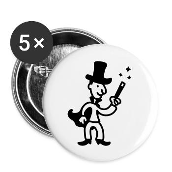 Magicien - Line - Lot de 5 petits badges (25 mm) - blanc - Devant