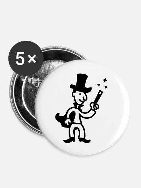 Zauberer - Line - Buttons klein 25 mm (5er Pack) - Weiß