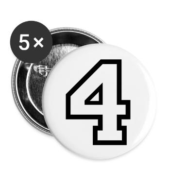 THE NUMBER 4-4 - Buttons small 1''/25 mm (5-pack) - white - Front