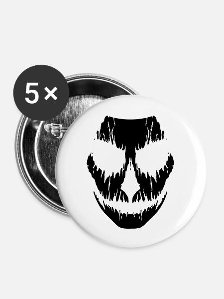 Evil Mask - Buttons klein 25 mm (5er Pack) - Weiß