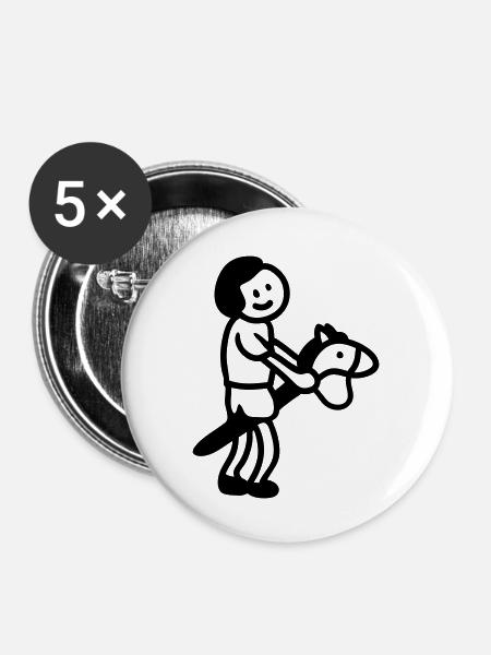 Kind Steckenpferd - Line - Buttons klein 25 mm (5er Pack) - Weiß