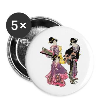 Geisha 5 - Buttons klein 25 mm (5er Pack) - Weiß - Vorne