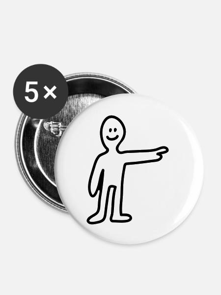 Zeigen - Line - Buttons klein 25 mm (5er Pack) - Weiß
