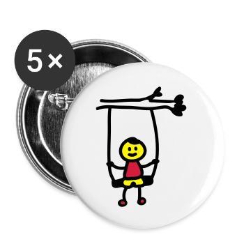 Kind Schaukel 3 - Buttons klein 25 mm (5er Pack) - Weiß - Vorne