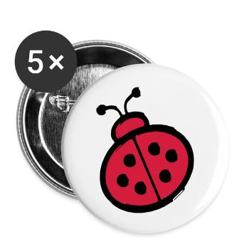 ladybug - Buttons klein 25 mm (5er Pack) - Weiß - Vorne