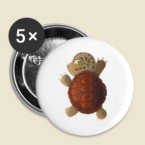 Bébé tortue - Lot de 5 petits badges (25 mm)
