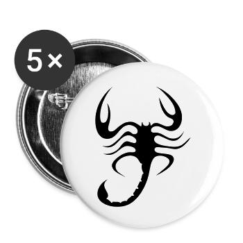 tribal scorpion - Buttons klein 25 mm (5er Pack) - Weiß - Vorne